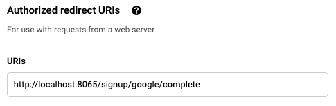 Google SSO 리디렉션 URI 설정