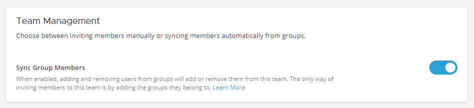 시스템 콘솔에서 팀의 Sync Group Members 활성화.